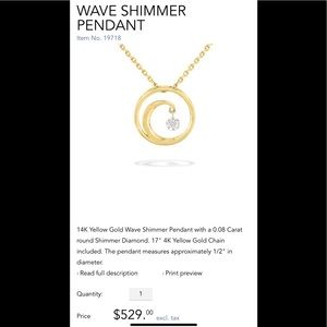 Ha Hoku Gold Wave and Diamond Necklace